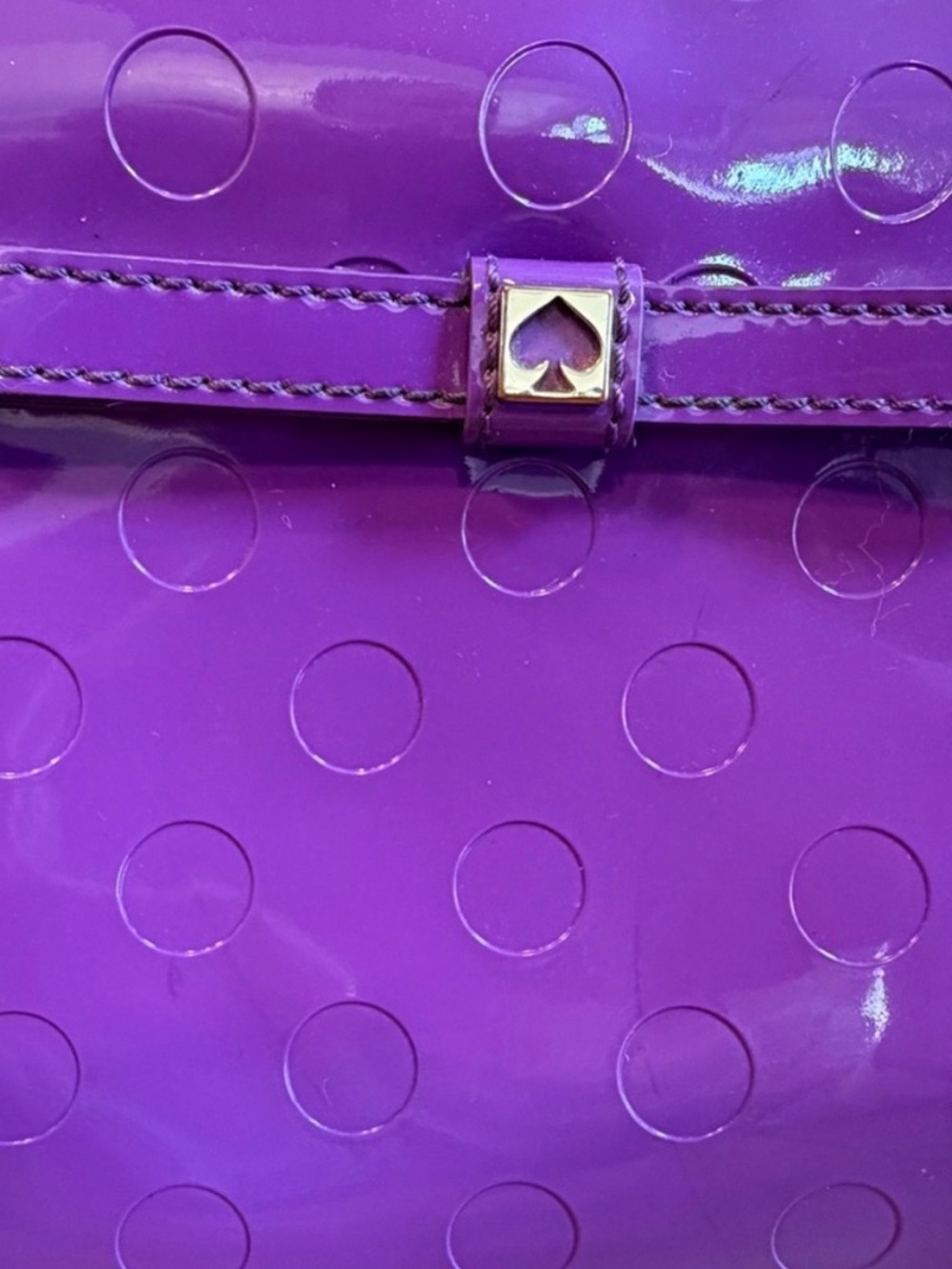 Kate Spade Camellia Street Amy Y2K Barbiecore Patent Bow Crossbody Purple (GUC) - Picture 5 of 10